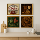 Kit Quadros Decorativos Cantinho do Café Luxo Coração, ideal para cozinha, copa, variações