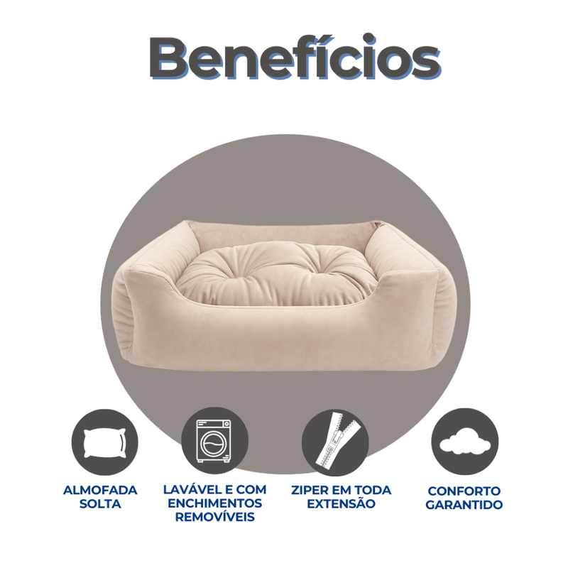 Caminha Pet Cachorro e Gato Pequeno com Almofada Removível e Zíper