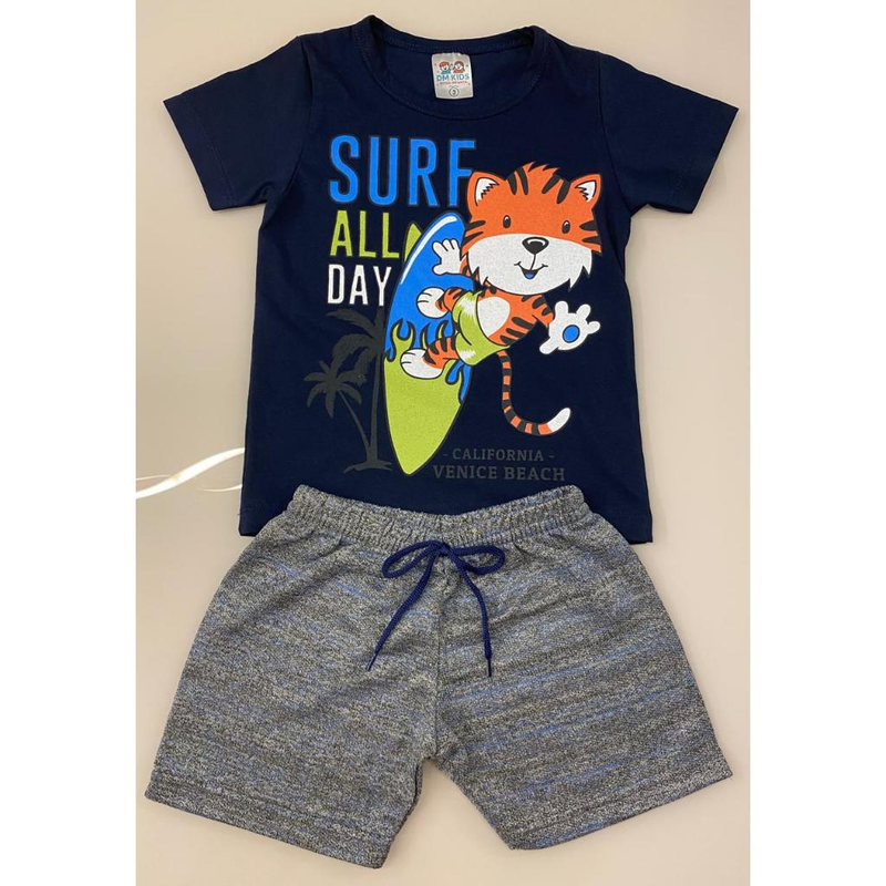 Kit 10 peças masculino verão infantil - Tamanhos 1 2 3 4 6 8 10