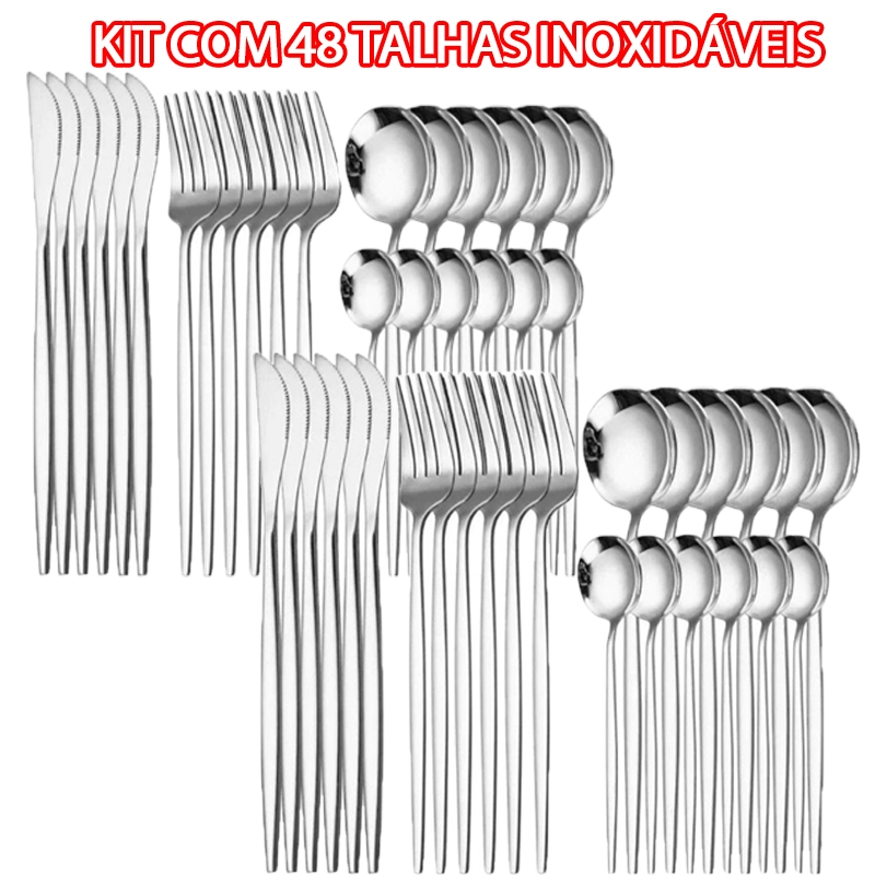 AICOOL 24 Kit Jogo De Talheres Inoxidável 416 Suprimentos De Cozinha Talheres de Dourados Talheres