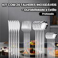 AICOOL 24 Kit Jogo De Talheres Inoxidável 416 Suprimentos De Cozinha Talheres de Dourados Talheres