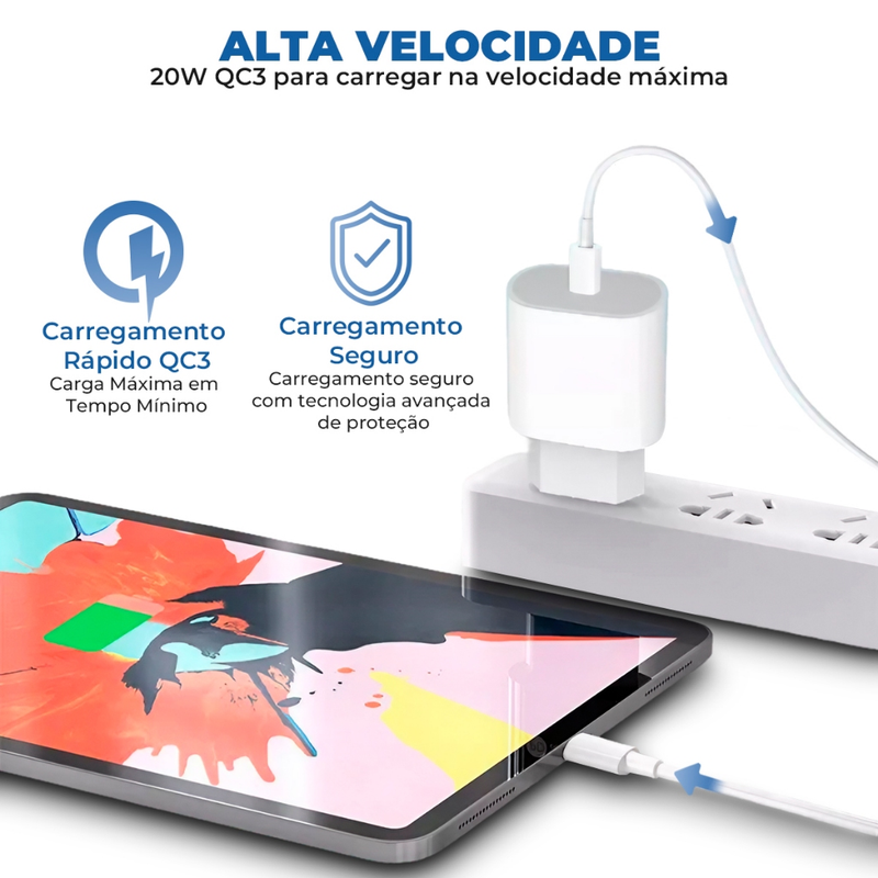 carregador para iphone turbo original tipo c com anatel COM 3 ANOS DE GARANTIA