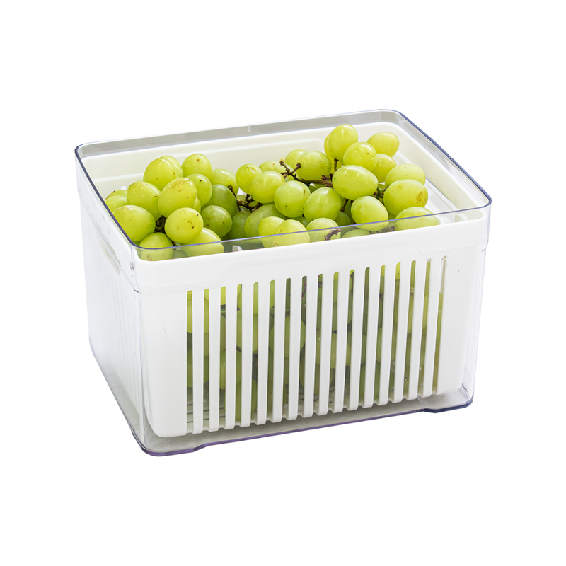 2 Organizadores de Geladeira e Armário 3,8L Cesto Acrílico Plástico Cozinha, Frutas, Verduras