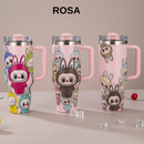 Copo Garrafa Térmica 1200ml Inox com Tampa Vedada e 2 Canudos - Estampada