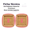 Kit 2 Cama Pet PREMIUM Em Poliéster BEGE Para Cães E Gatos Conforto Macia Lavável Descanso