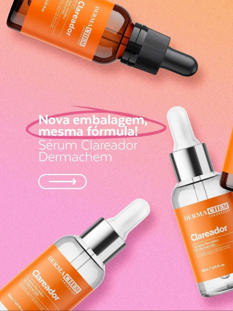 Kit Skin Care Completo Vitamina C Facial Dermachem Clareador de Manchas Cuidados com a Pele