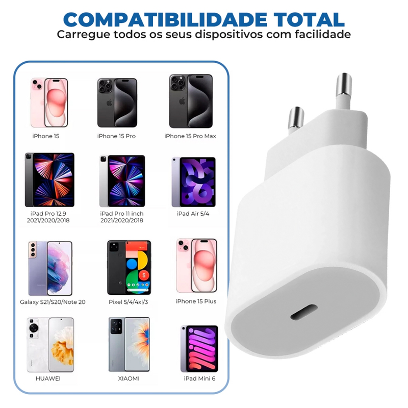 carregador para iphone turbo original tipo c com anatel COM 3 ANOS DE GARANTIA