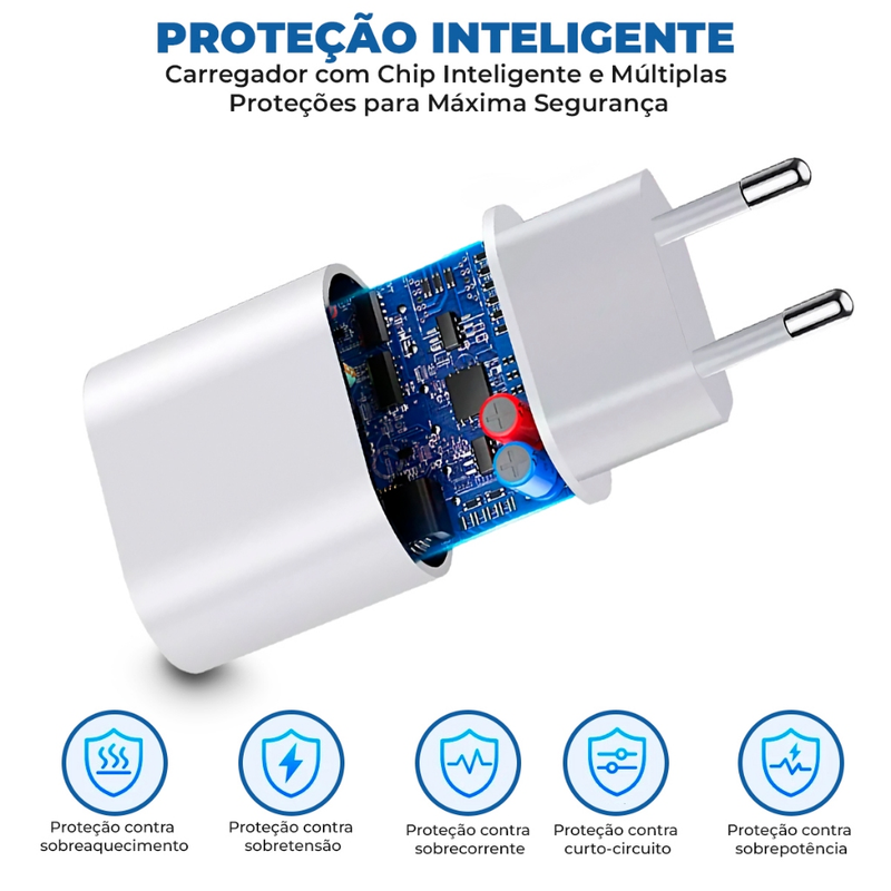 carregador para iphone turbo original tipo c com anatel COM 3 ANOS DE GARANTIA