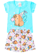 Kit 10 Peças Pijama Brilha no Escuro Infantil Menina Verão - Roupa Infantil Feminina
