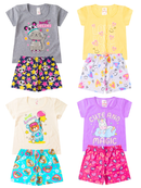 Kit 10 Peças Pijama Brilha no Escuro Infantil Menina Verão - Roupa Infantil Feminina
