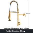 Torneira Gourmet Cozinha Monocomando Premium Preto Móvel Misturador Mono Comando com Spray Articulado