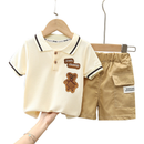 Terno de verão infantil, camisa Polo Shorts terno de duas peças, adequado para crianças de 0 a 5 anos