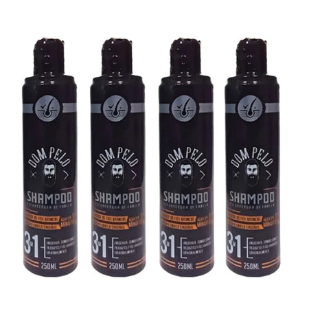 Kit 4 Shampoos Escurecedores Dom Pelo 250ml - Reduz Fios Brancos - Pronta Entrega, Envio Imediato
