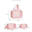 Kit 3 Necessaire Maquiagem Transparente WashBag A Prova De Água 332
