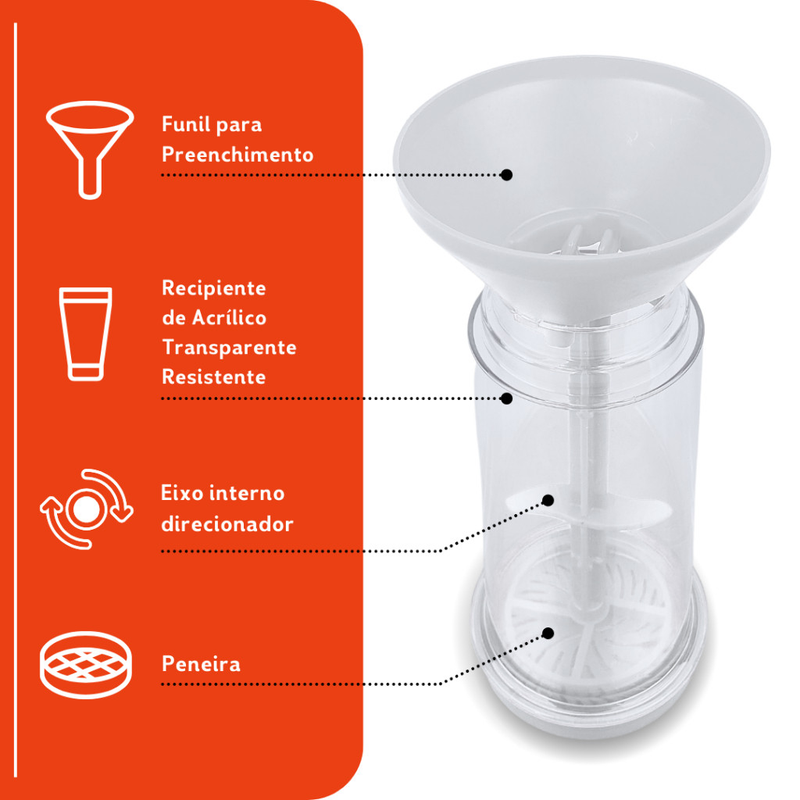 Tapioqueira Peneira e Armazena Polvilhador De Tapioca Armazena Beiju - Diversas Cores - NL