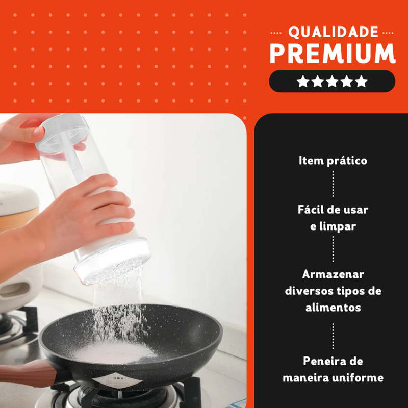 Tapioqueira Peneira e Armazena Polvilhador De Tapioca Armazena Beiju - Diversas Cores - NL