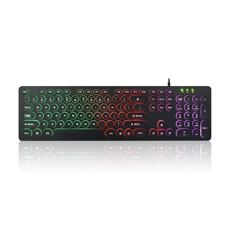 Teclado gamer Knup QWERTY português Brasil cor preto com luz RGB KP-2059