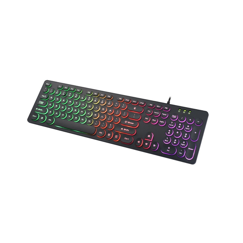 Teclado gamer Knup QWERTY português Brasil cor preto com luz RGB KP-2059