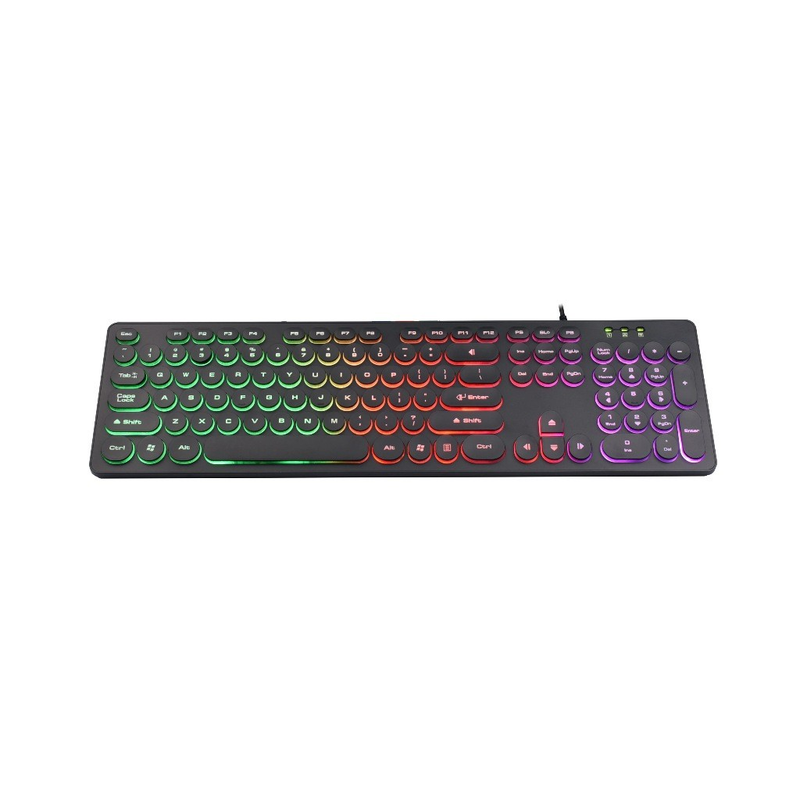 Teclado gamer Knup QWERTY português Brasil cor preto com luz RGB KP-2059