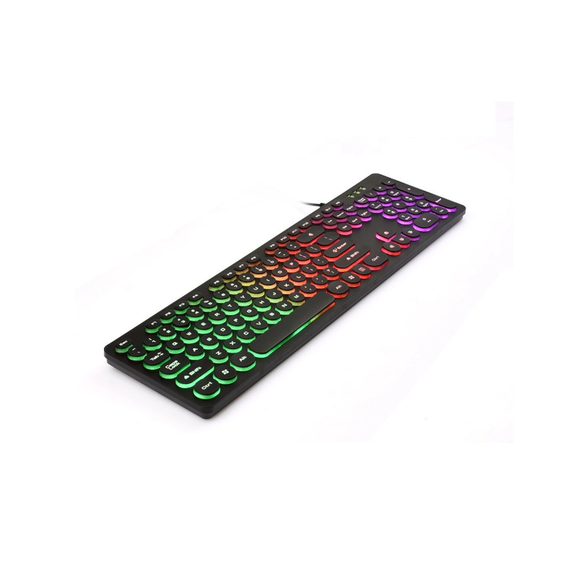Teclado gamer Knup QWERTY português Brasil cor preto com luz RGB KP-2059