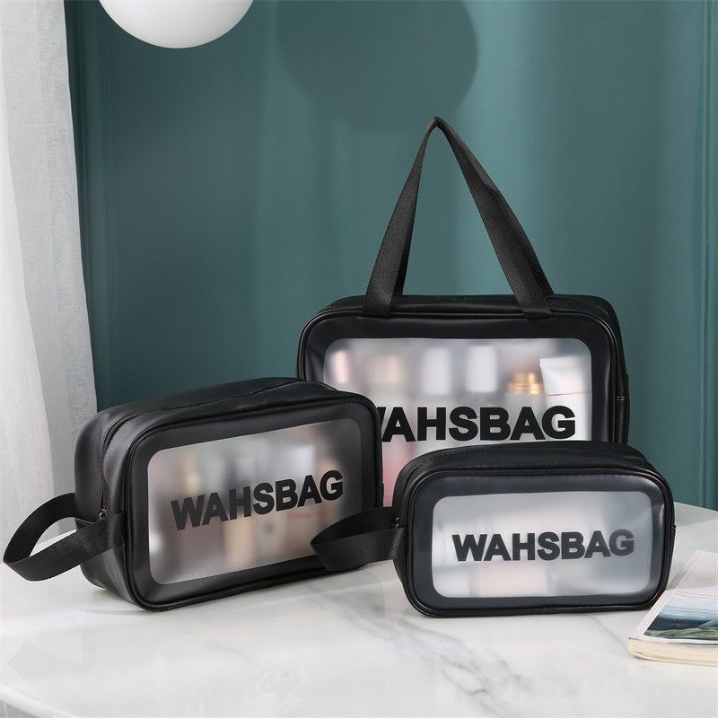 Kit 3 Necessaire Maquiagem Transparente WashBag A Prova De Água 332
