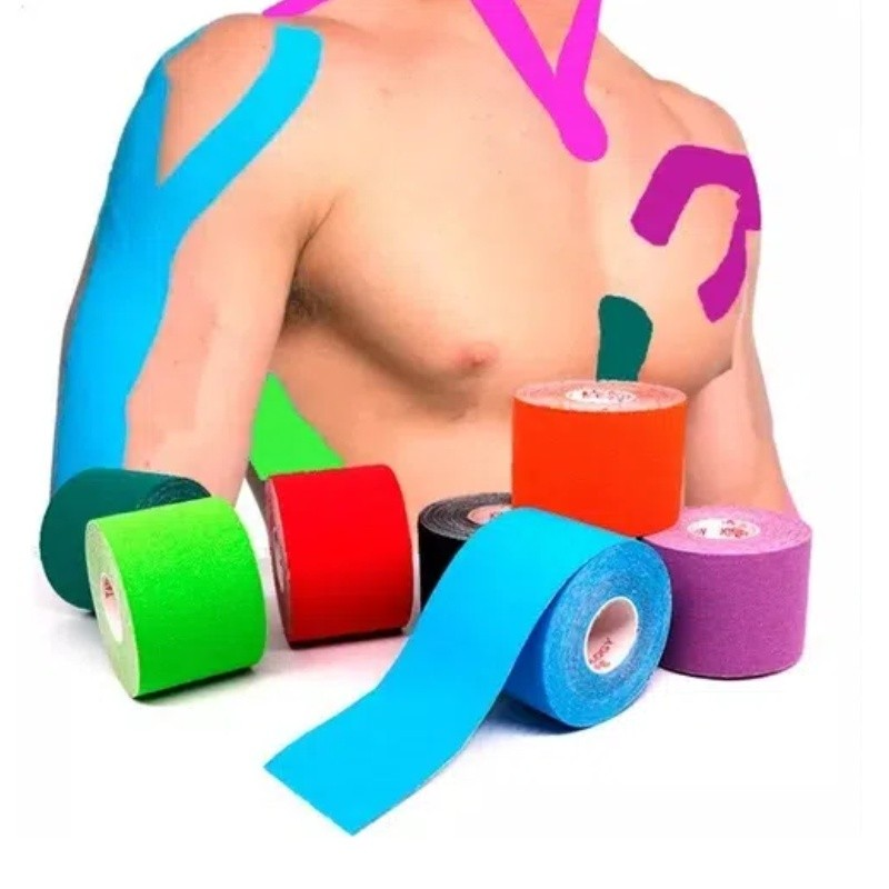 Fita Knesio Tape Bandagem adesiva funcional alivia a dor lesão atleta Tape Fisioterapia Rolo Adesivo 5mx5cm