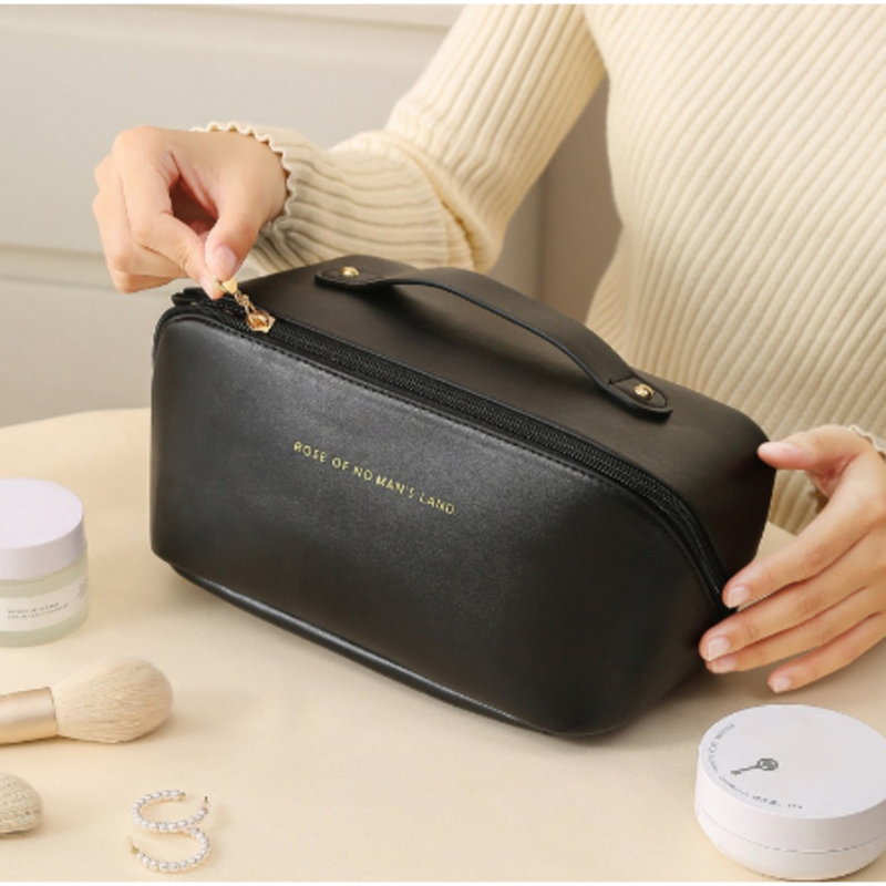 Kit 2 Bolsa Necessaire Feminino Cosmético De Couro PU De Grande Capacidade Em Alto Qualidade