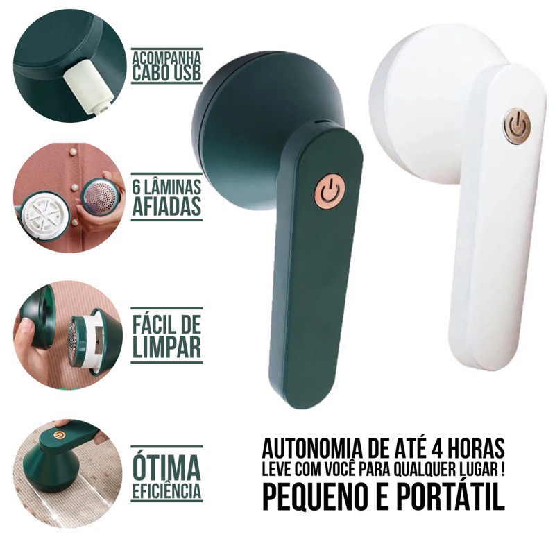 Papa Bolinhas Eletrico Tira Pelos de Roupas Removedor Aparador Sem Fio Recarregável