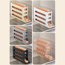 Porta Ovos 4 Andares Rolante em Plástico para Geladeira Organizador 20 a 30 Ovos