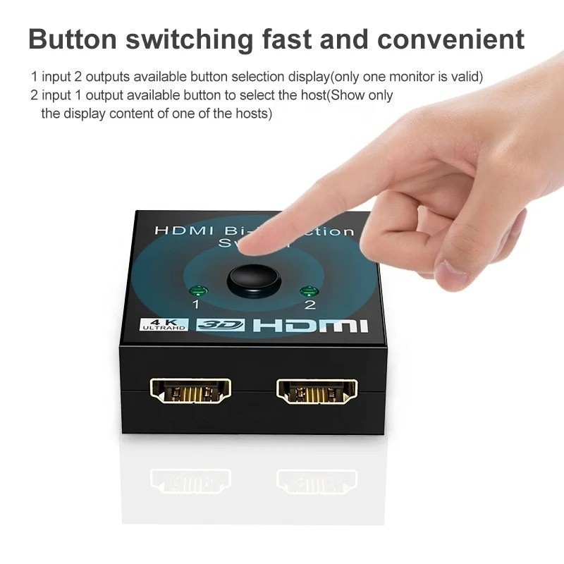 Chaveador Compativel Hdmi 2x1 E 1x2 Bi-Direcional 4k