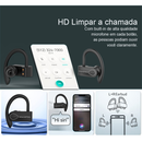 H'maston RS-52 Bluetooth 5.3 Fone De Ouvido Sem Fio Esportivo De Longa Espera Com Luz Led Para