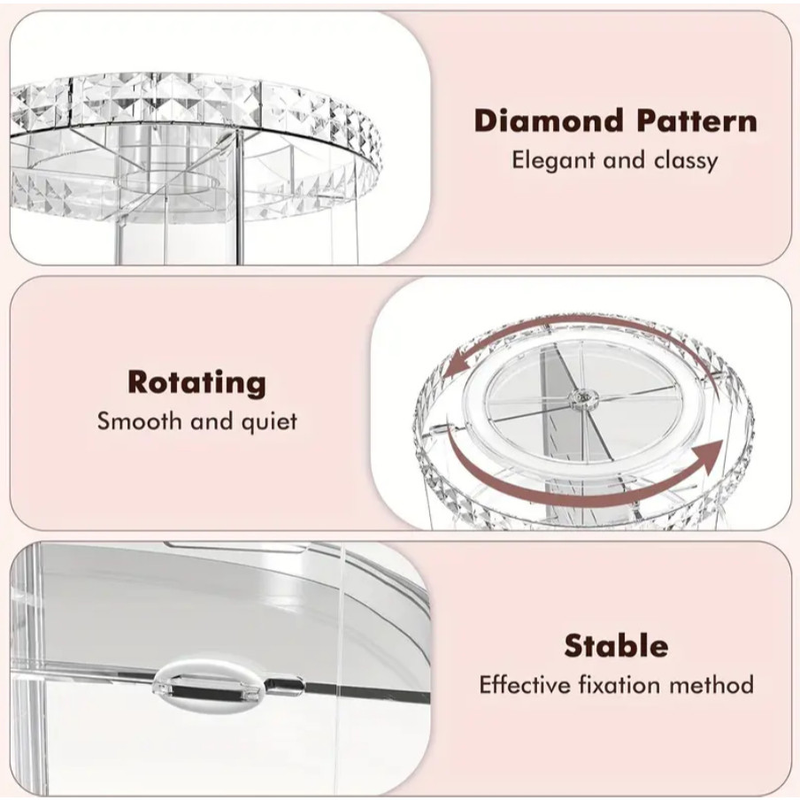 Organizador De Cosmético Maquiagem Acrílico Giratório 360º