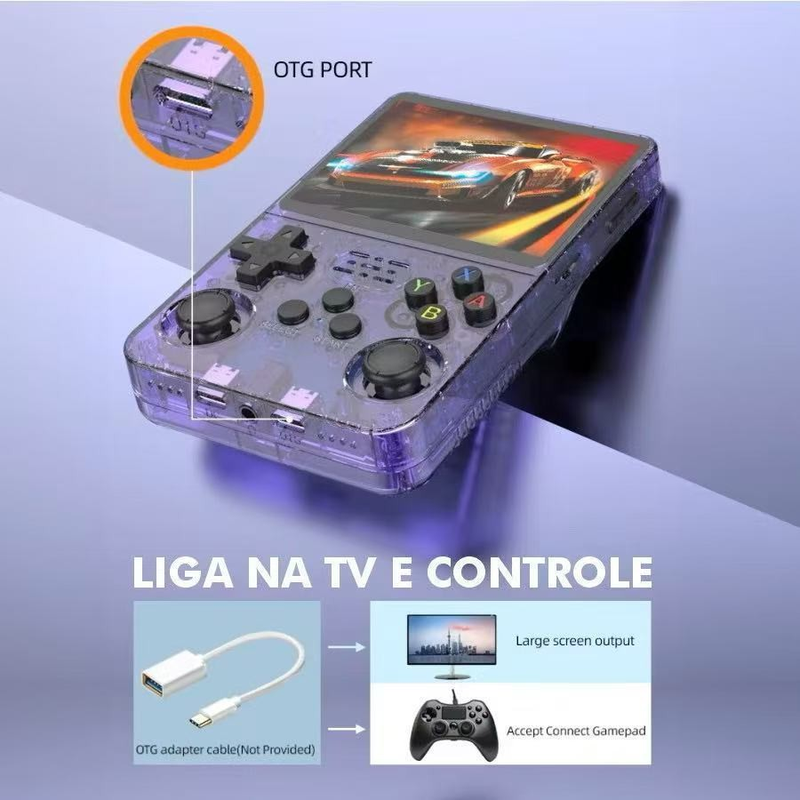 Console Portátil R36S com 20.000 Jogos Tela IPS 3.5" 64GB Emulador Retro Games Presente premium！