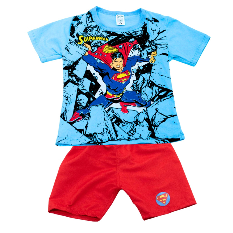 Kit Infantil Sortido 12 Peças De Roupas Menino Verão - 6 Camisetas + 6 Bermudas