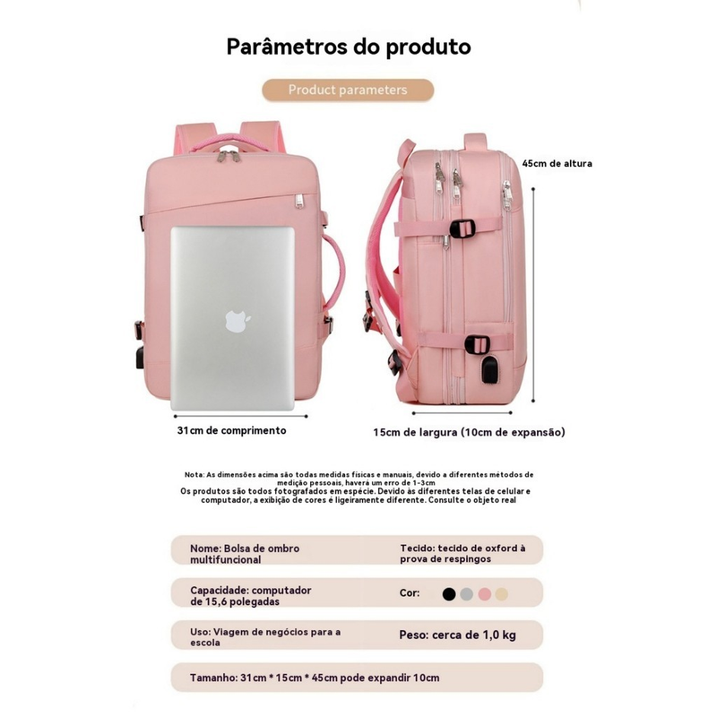 Mochila viral Laptop Viagem Escolar À Prova D'água Executiva Notebook Impermeável Guarda Tenis-W01 bosco