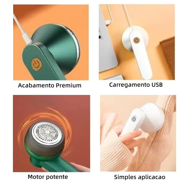 Papa Bolinhas Eletrico Tira Pelos de Roupas Removedor Aparador Sem Fio Recarregável