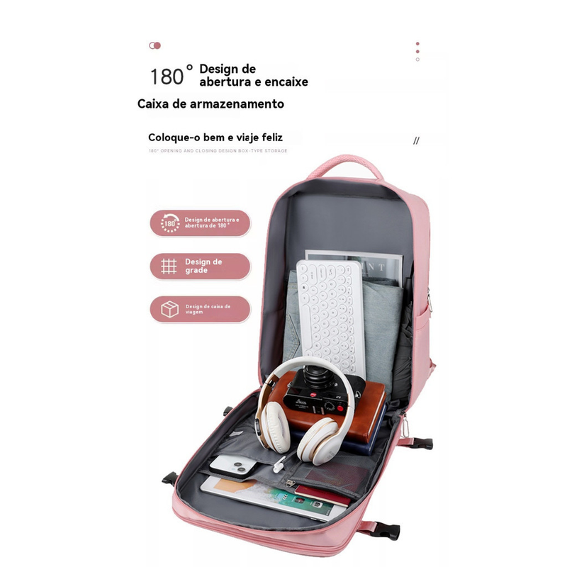 Mochila viral Laptop Viagem Escolar À Prova D'água Executiva Notebook Impermeável Guarda Tenis-W01 bosco