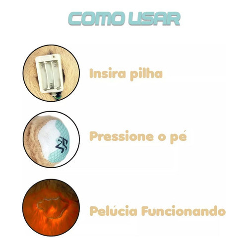 Ursinho De Pelúcia Que Respira Alivio De Ansiedade Com Som E Luz