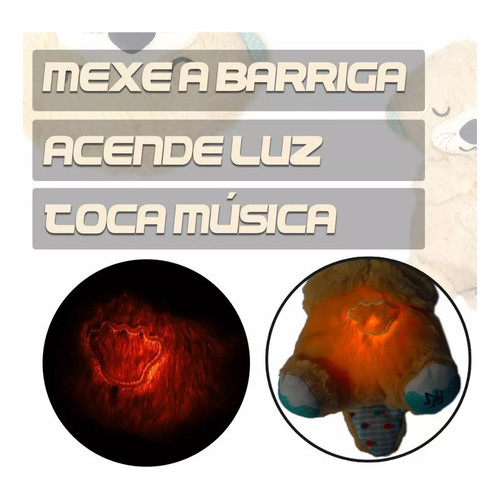 Ursinho De Pelúcia Que Respira Alivio De Ansiedade Com Som E Luz