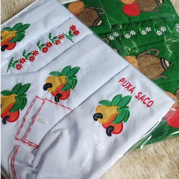 Kit Jogo de Cozinha 13 Peças Completo Com Cortina e Toalha de Mesa