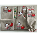 Kit Jogo de Cozinha 13 Peças Completo Com Cortina e Toalha de Mesa