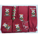 Kit Jogo de Cozinha 13 Peças Completo Com Cortina e Toalha de Mesa