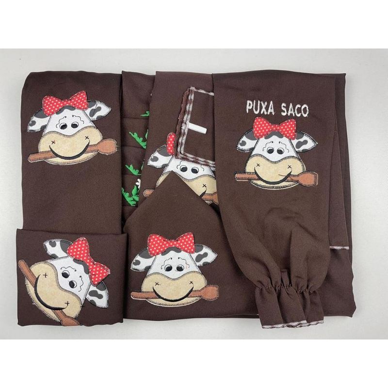 Kit Jogo de Cozinha 13 Peças Completo Com Cortina e Toalha de Mesa