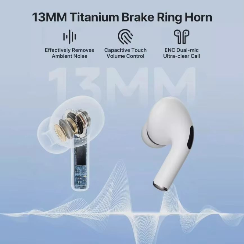 ANC Sem Fio Bluetooth 5.3 Fone De Ouvido Com Display Inteligente Hi-Fi Som À Prova Dwaterproof Água EQ Modo Transparente